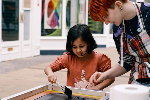 A child painting