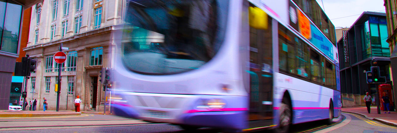 bus in Sheffield city centre