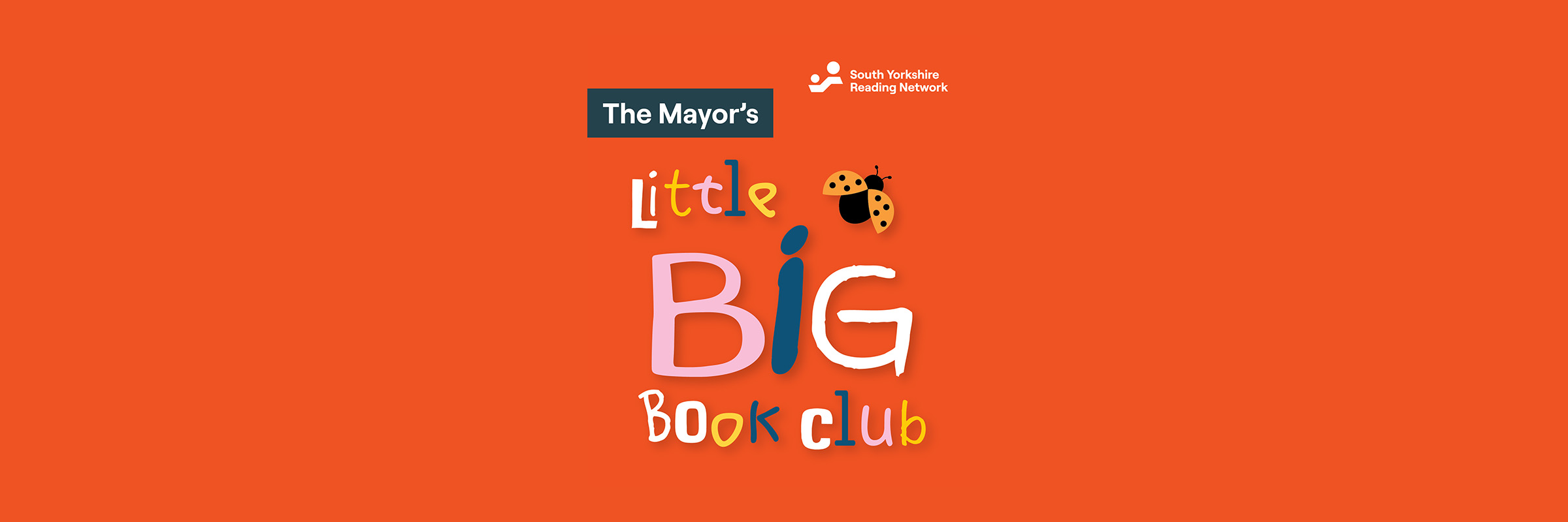 Little Big Book Club logo with a picture of a girl reading at a library