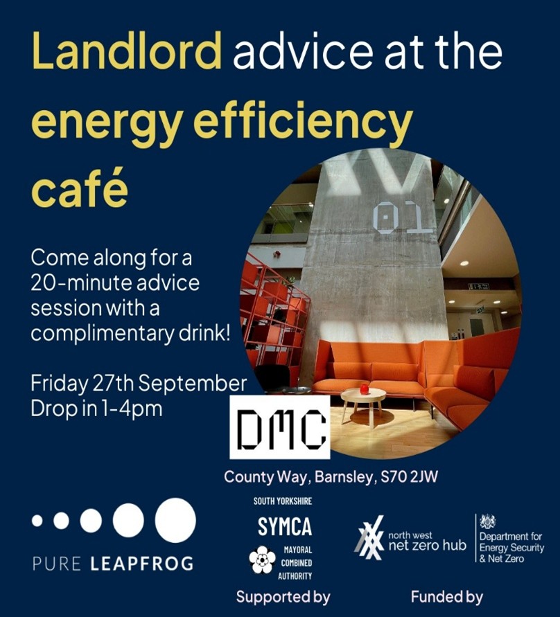 Landlord advice at energy efficiency cafe event banner in 2025