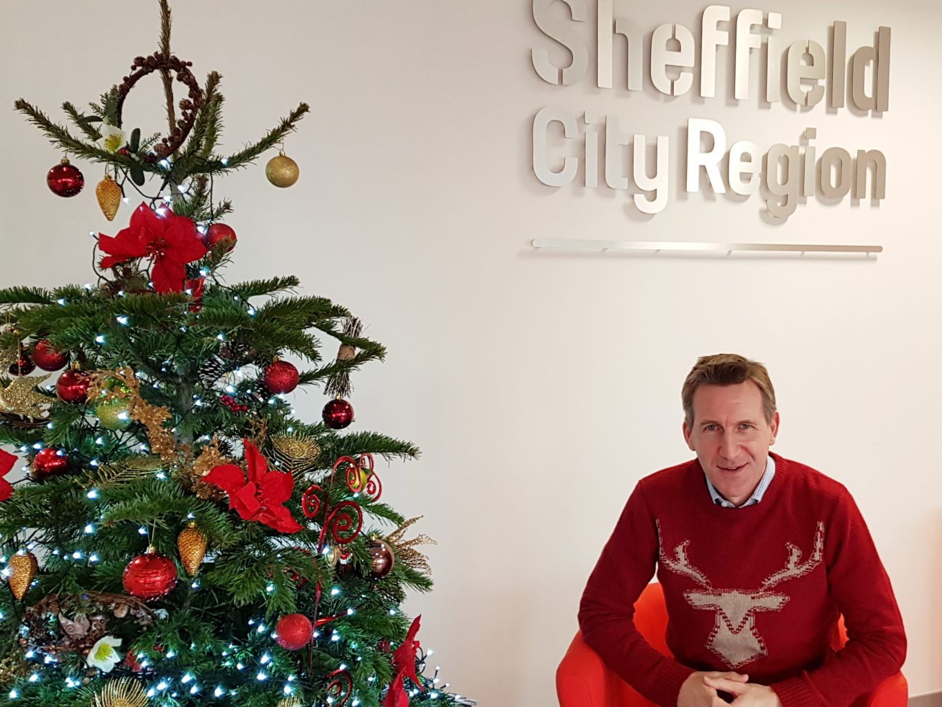 Dan Jarvis with Christmas Jumper