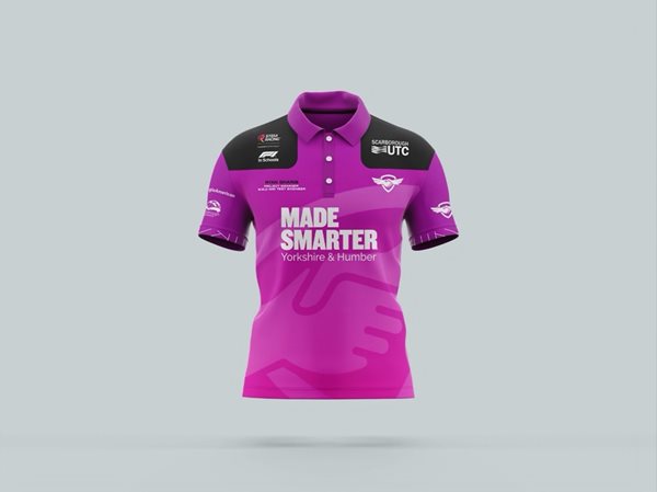 Made Smarter Yorkshire & Humber branded F1 in Schools shirt