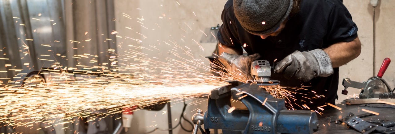 Metal worker in action