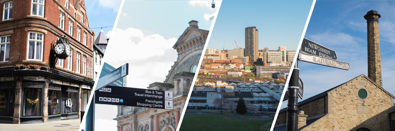 Collage of 4 areas in South Yorkshire