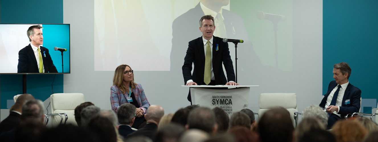 Dan Jarvis talking to business leaders