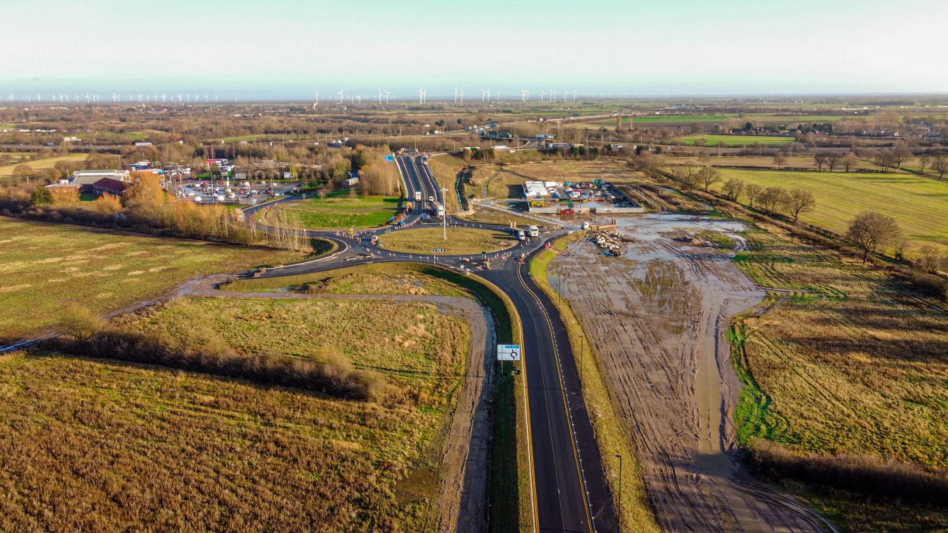 Aerial view of motorway