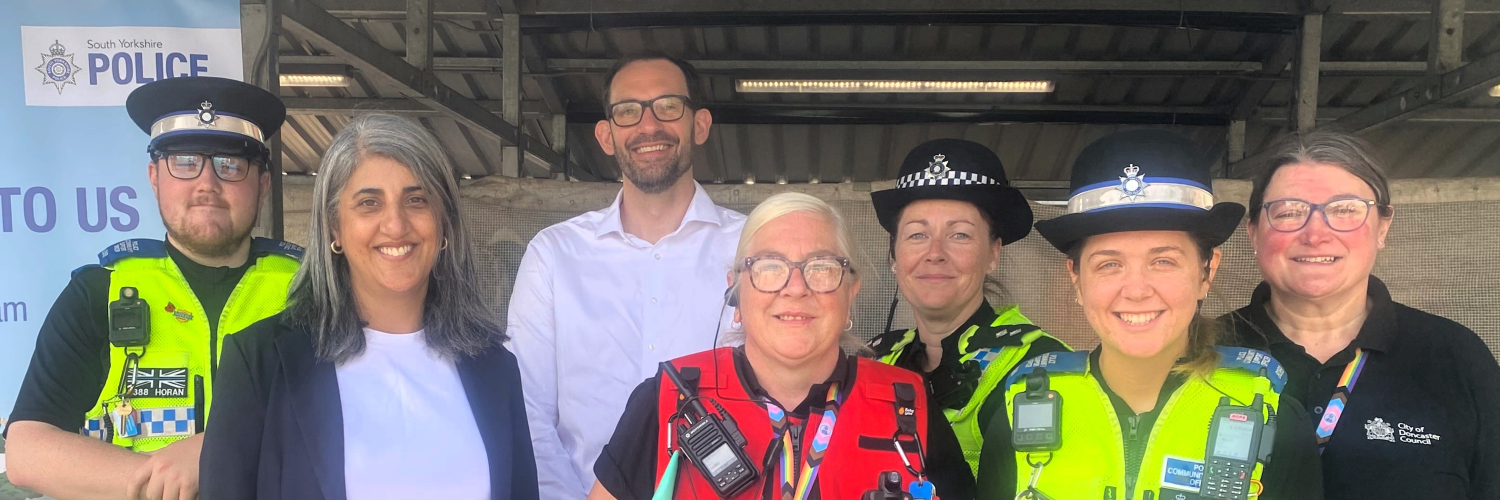 Deputy Mayor, Kilvinder Vigurs with colleagues from South Yorkshire Police and Doncaster Council