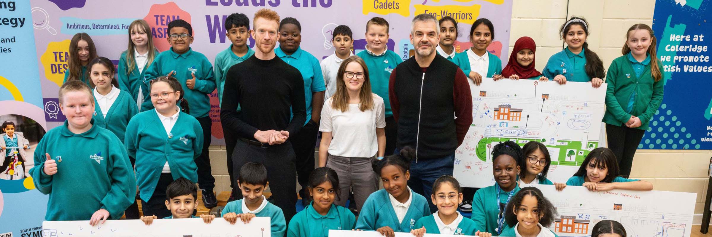 Mayor Coppard at school to launch walking wheeling and cycling plan