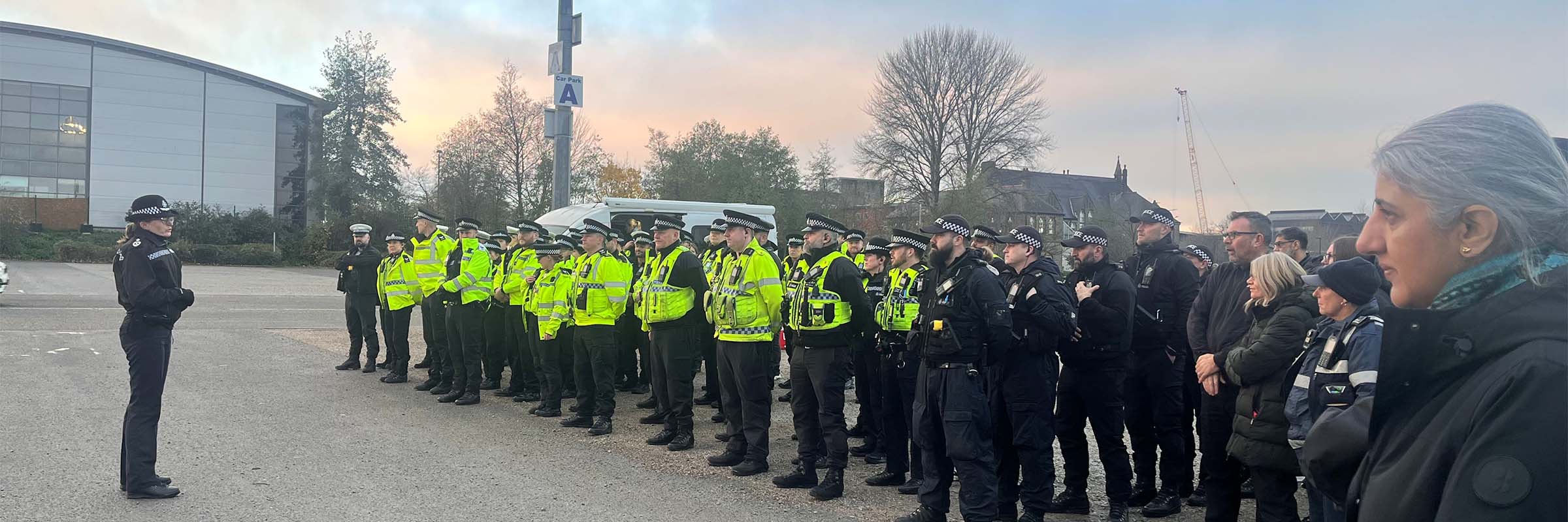 Police officers and Deputy Mayor
