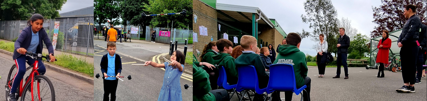 photos from active travel school days activities